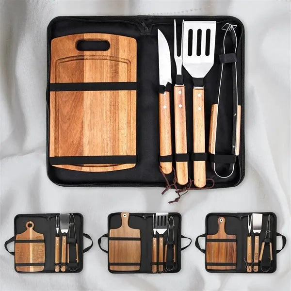 Portable Camping Cooking Utensil Kit BBQ Cutting Board Set