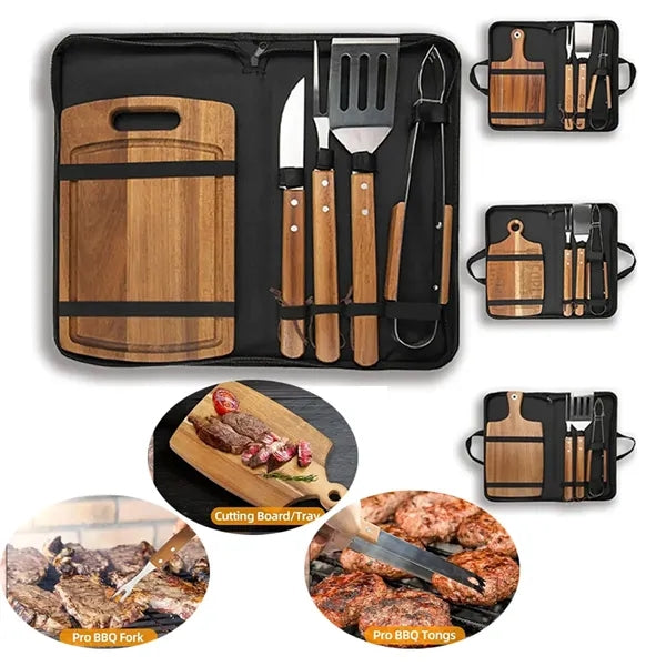 Portable Camping Cooking Utensil Kit BBQ Cutting Board Set