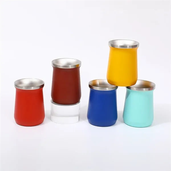 8oz Mini Insulated Madai Cup With Metal Straw