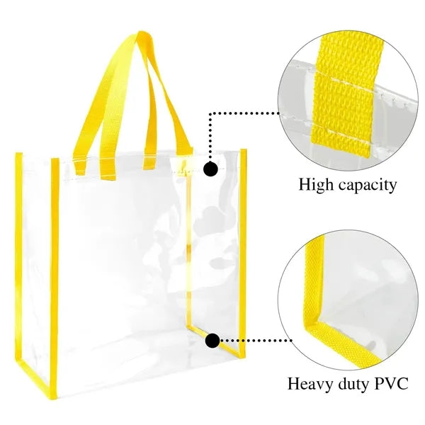 Stadium Approved Clear Transparent Pvc Tote Bag (12"X12"X6")