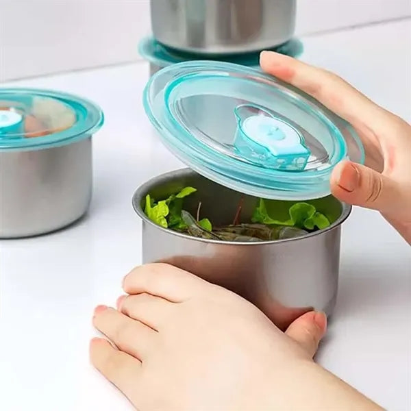 Stainless Steel Round Food Storage Box Container