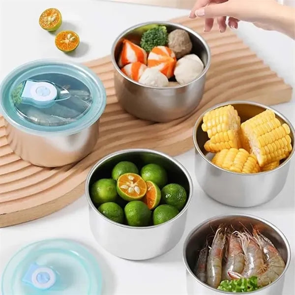 Stainless Steel Round Food Storage Box Container