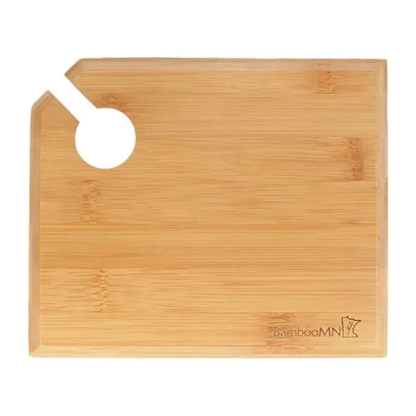 Bamboo Cocktail Appetizer Plates with Wine Glass Holder