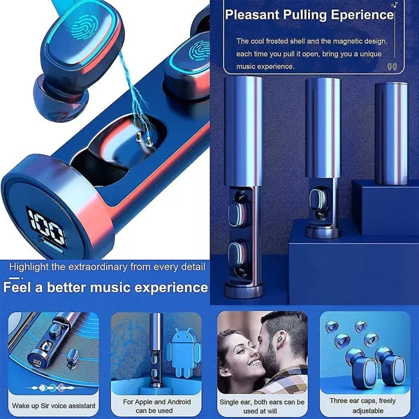 Touch Control Mini Wireless Headphone With LED Light