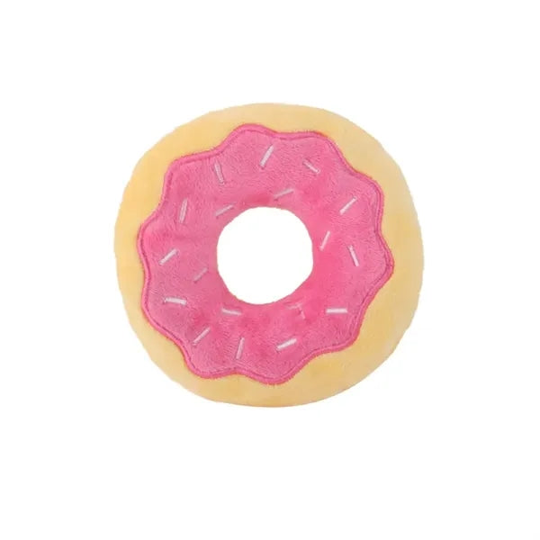 Pet Plush Donuts Shape Dog Chew Squeaky Toy
