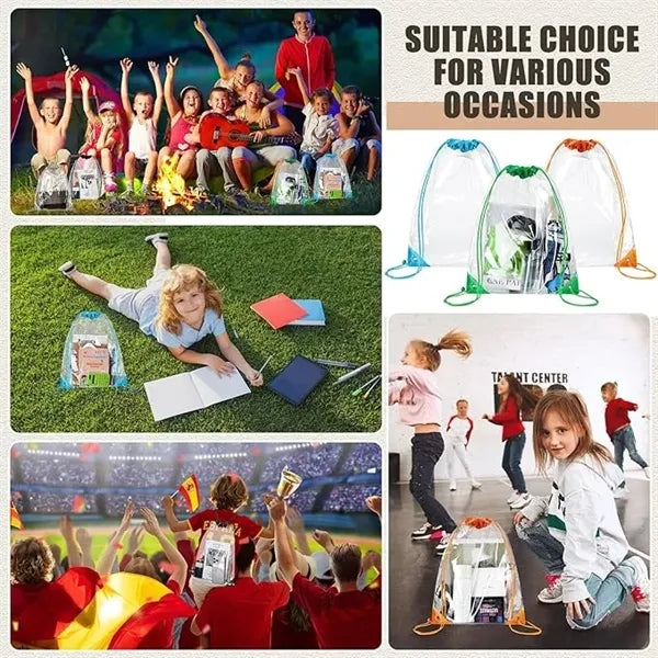 Travel Clear PVC Stadium Drawstring Bag Backpack