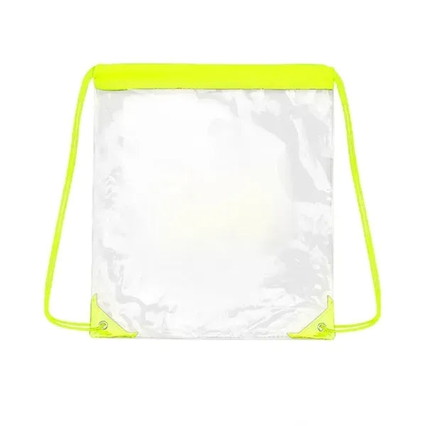 Travel Clear PVC Stadium Drawstring Bag Backpack