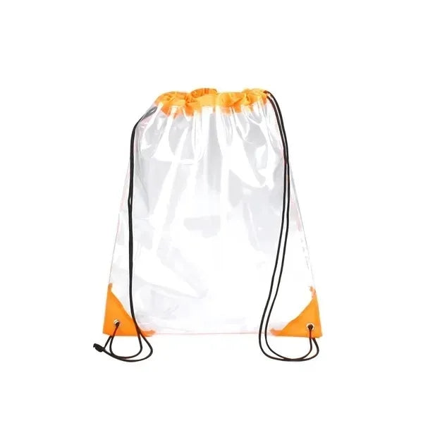 Travel Clear PVC Stadium Drawstring Bag Backpack