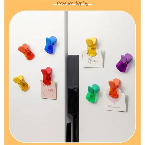 Magnetic plastic clip refrigerator magnet