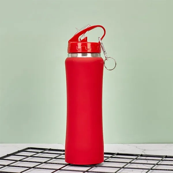 500ml Waist Sports Water Bottle with Straw Lid