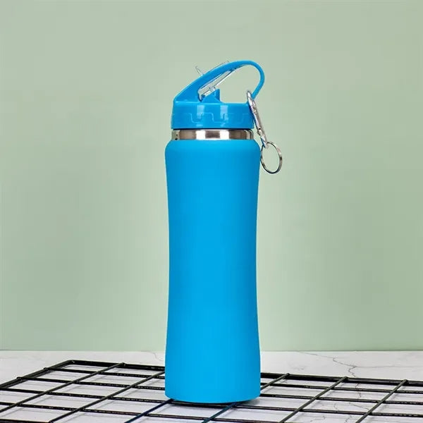 500ml Waist Sports Water Bottle with Straw Lid