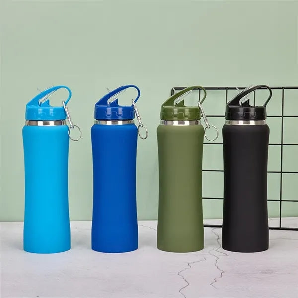 500ml Waist Sports Water Bottle with Straw Lid