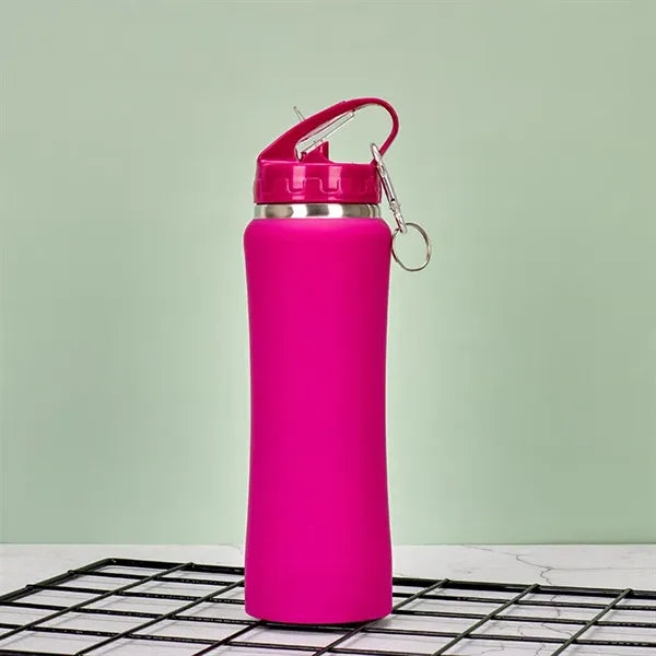 500ml Waist Sports Water Bottle with Straw Lid