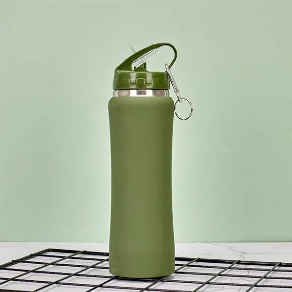 500ml Waist Sports Water Bottle with Straw Lid