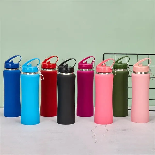 500ml Waist Sports Water Bottle with Straw Lid
