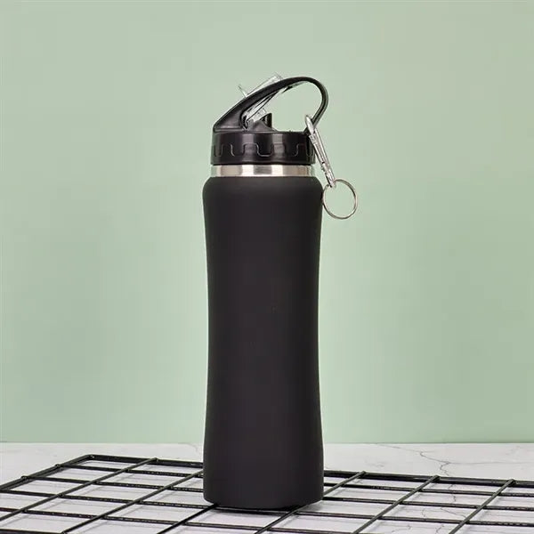500ml Waist Sports Water Bottle with Straw Lid
