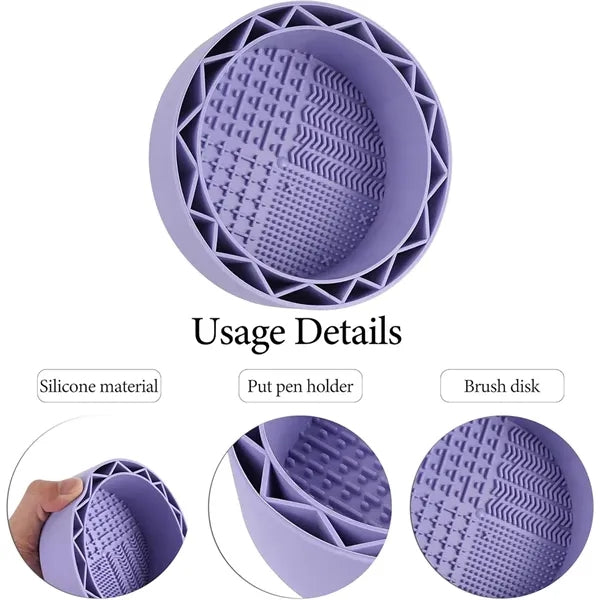 Portable Makeup Brush Cleaning Set With Storage Organizer