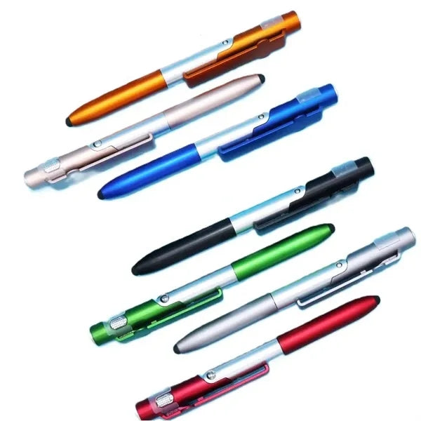 4-in-1 Multfuction Folding Ballpoint Pen Stylus With LED Lig