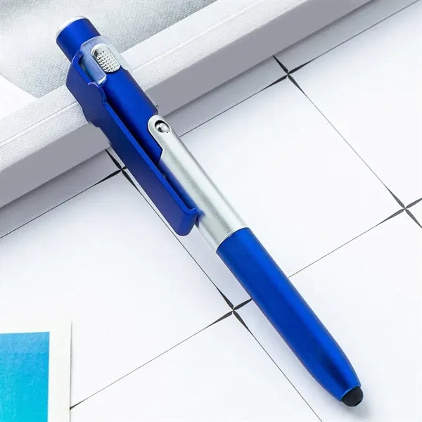 4-in-1 Multfuction Folding Ballpoint Pen Stylus With LED Lig