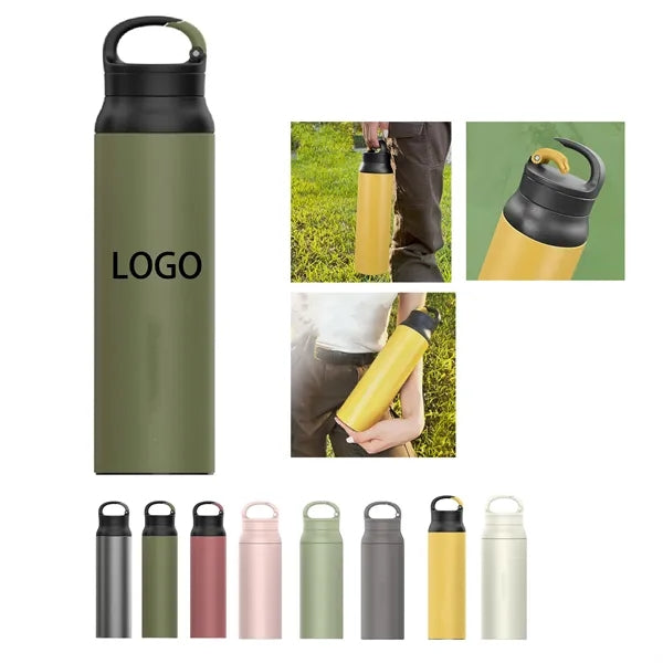 20oz Stainless Steel Outdoor Sports Water Bottle with Hook