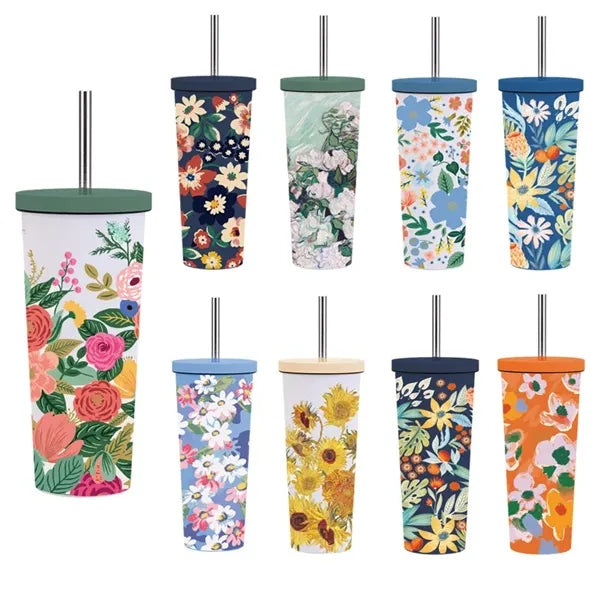 830ml Stainless Steel Printing Tumbler With Straw
