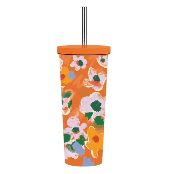 830ml Stainless Steel Printing Tumbler With Straw