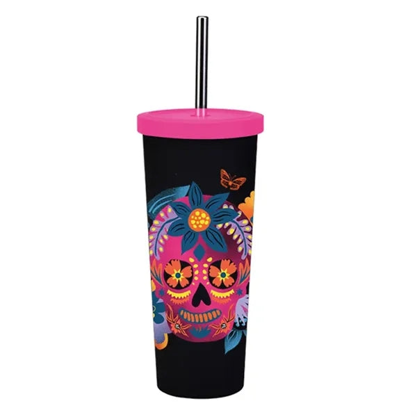 830ml Stainless Steel Printing Tumbler With Straw