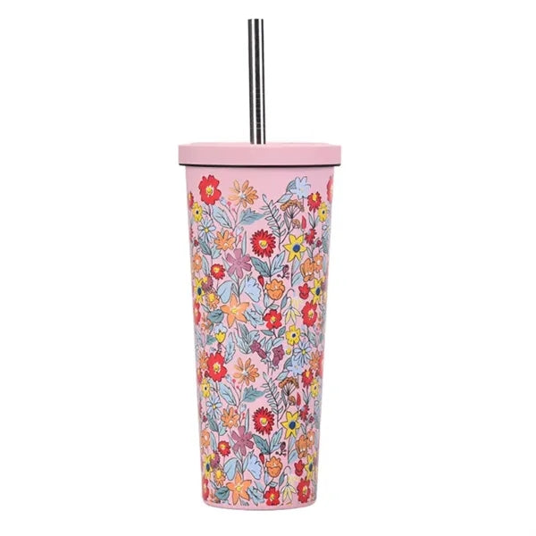 830ml Stainless Steel Printing Tumbler With Straw