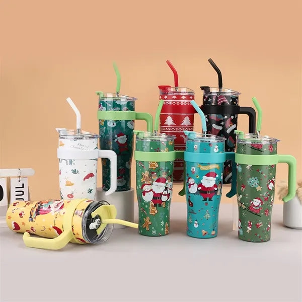 Eco-friendly 40oz Powder Coated Tumbler With Handle