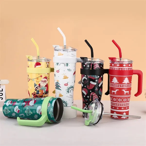 40oz Stainless Steel Tumbler with Handle