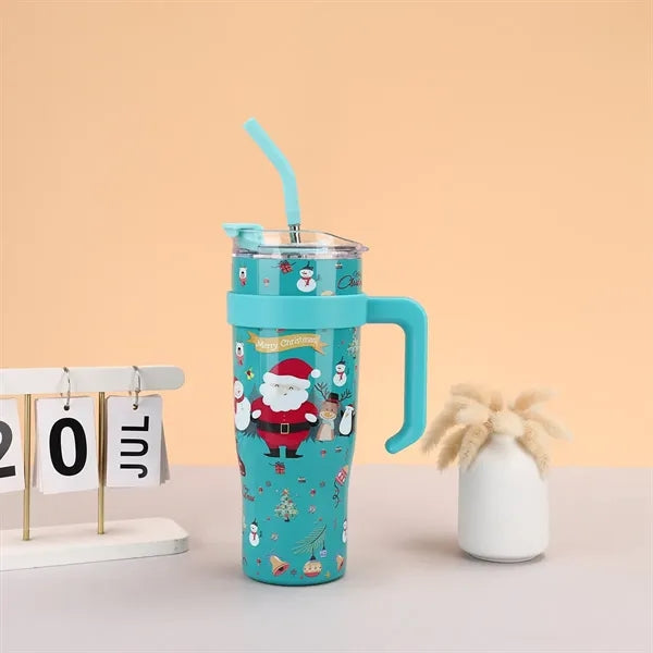 Eco-friendly 40oz Powder Coated Tumbler With Handle
