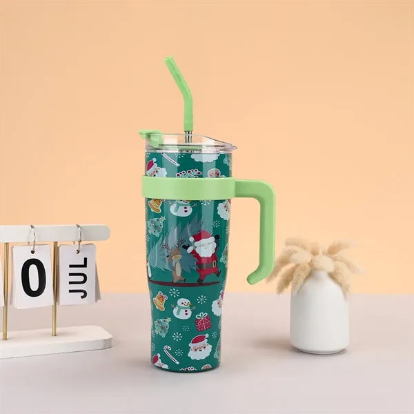Eco-friendly 40oz Powder Coated Tumbler With Handle