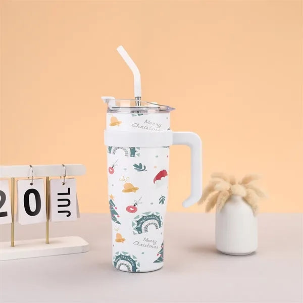 40oz Stainless Steel Tumbler with Handle