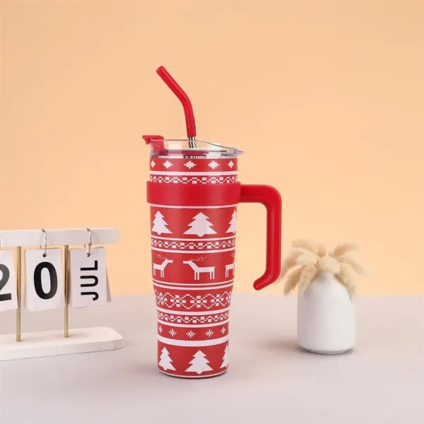 Eco-friendly 40oz Powder Coated Tumbler With Handle