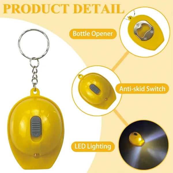 Mini LED Flashlight Keychain Construction Helmet Opener