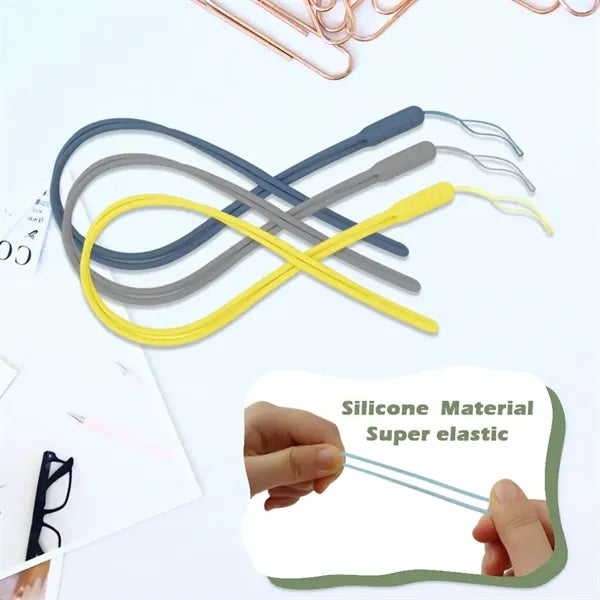 Silicone Neck Strap Lanyard Elastic for ID Badge Holder