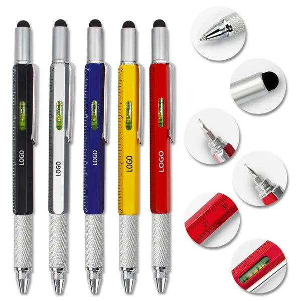 6 in 1 Multifunctional Metal Ballpoint Pen