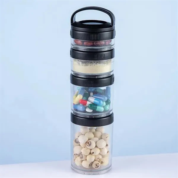 Portable Set of 4 Stackable Protein Powder Snack Container