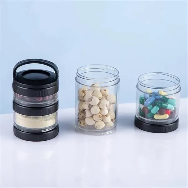 Portable Set of 4 Stackable Protein Powder Snack Container