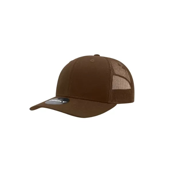 Decky 6 Panel Mid Profile Structured Cotton Blend Trucker