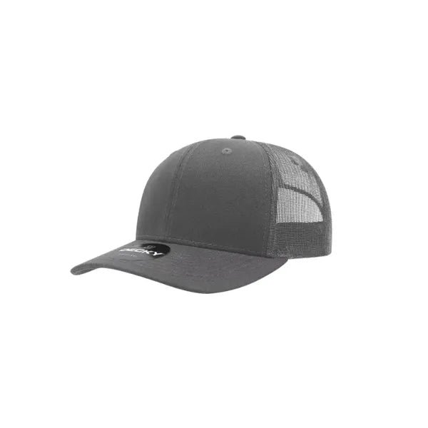 Decky 6 Panel Mid Profile Structured Cotton Blend Trucker