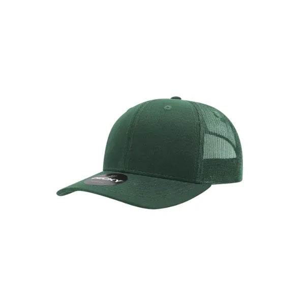 Decky 6 Panel Mid Profile Structured Cotton Blend Trucker