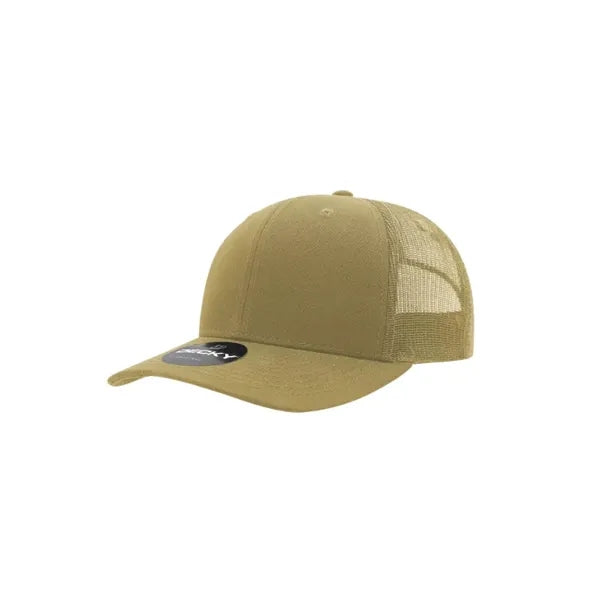 Decky 6 Panel Mid Profile Structured Cotton Blend Trucker