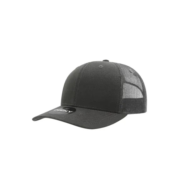 Decky 6 Panel Mid Profile Structured Cotton Blend Trucker