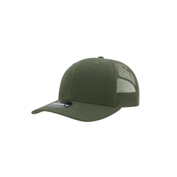 Decky 6 Panel Mid Profile Structured Cotton Blend Trucker