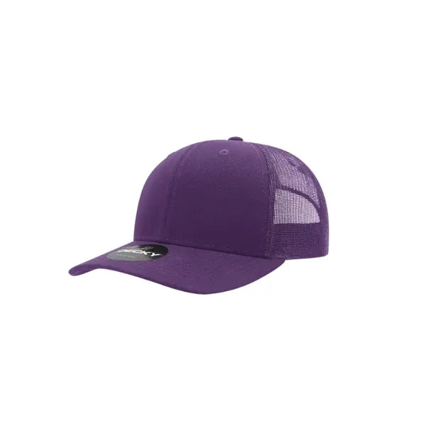 Decky 6 Panel Mid Profile Structured Cotton Blend Trucker