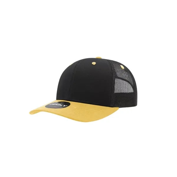 Decky 6 Panel Mid Profile Structured Cotton Blend Trucker