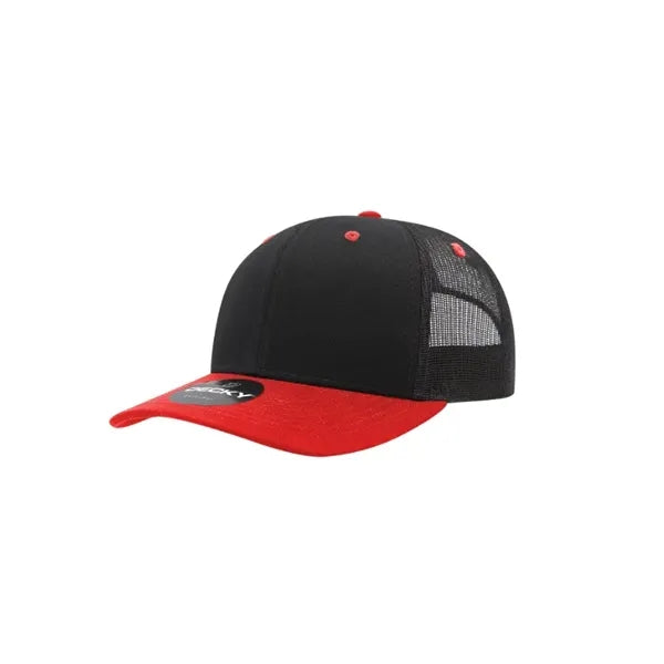 Decky 6 Panel Mid Profile Structured Cotton Blend Trucker