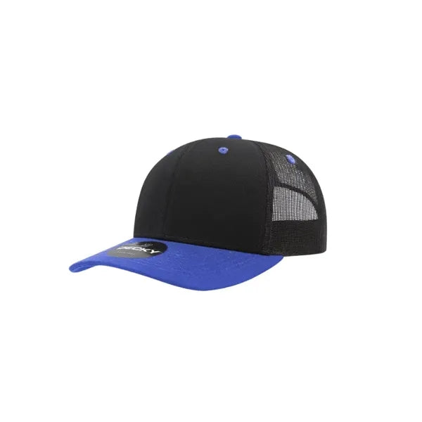 Decky 6 Panel Mid Profile Structured Cotton Blend Trucker