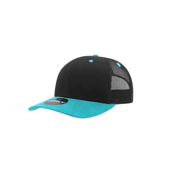 Decky 6 Panel Mid Profile Structured Cotton Blend Trucker